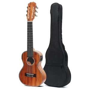 28" Concert Left-handAcoustic Guitalele with EQ Handcraft Acacia Wood sponge bag - Picture 1 of 7