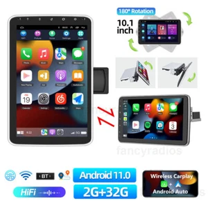 Android 11 Rotatable 10.1" Touch Screen CarPlay Car Stereo Radio GPS Wifi 1 DIN - Picture 1 of 12