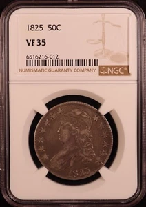 1825 Capped Bust Half Dollar O.115 - NGC VF35 - Pleasant Original! Sweet Coin! - Picture 1 of 8