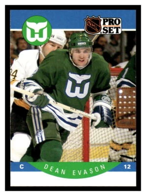 1990 Pro Set  #103 Dean Evason - Hartford Whalers - Image 1 of 2