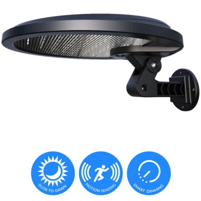 ELEDING Self-Contained 160° Black Motion Activated Outdoor Integrated LED Solar Security