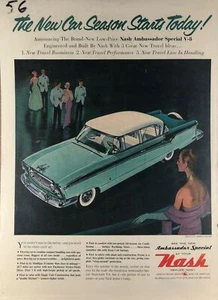 1956 Vintage Nash Ambassador Ad - The New Car Season Starts Today - Picture 1 of 2