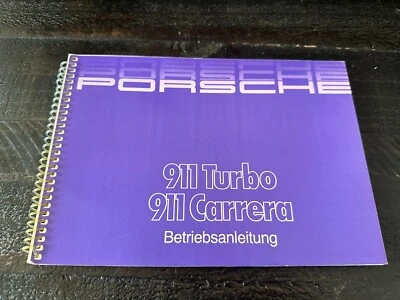 ALEMÁN 1988 Porsche 911 Turbo Carrera manual del propietario manual de instrucciones original Foto 1 de 4