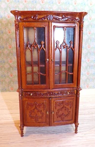 Dollhouse Miniature Ornate Walnut Cabinet by Hansson - Picture 1 of 5
