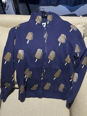 Rare Ice Cream Billionaire Boys Club All Over Print Zip Up Hoodie Navy Blue XL - Image 1 of 3