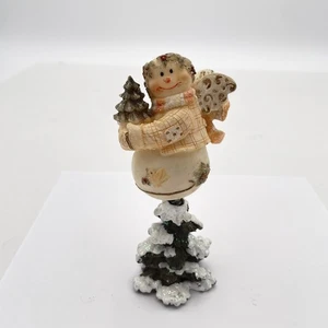 Muñeco de Nieve Ángel Figura Decoración Navidad Brillo Invierno Árbol Mesa Coleccionable - Imagen 1 de 7