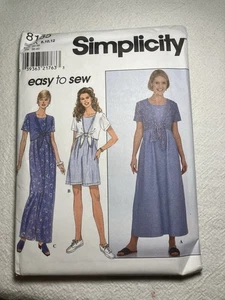 Vintage Simplicity Pattern 8185 Dress Romper Jumpsuit & Vest Sz 8-12 UNCUT - Picture 1 of 2