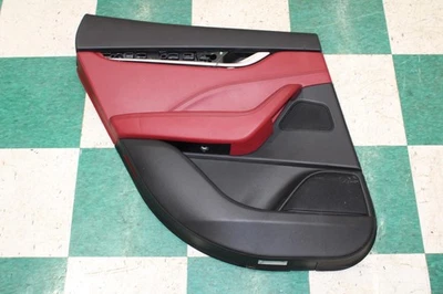 17-22 Levante Red Black Stitching Rear Driver Left LH Interior Door Trim Panel - Image 1 of 4
