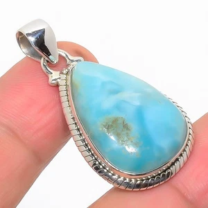 Colgante nuevo hecho a mano de aniversario de plata esterlina maciza con piedras preciosas Republic Larimar - Imagen 1 de 7
