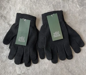 2 pares de guantes de punto negros compatibles con pantalla táctil, talla única - Wild Fable - Imagen 1 de 3