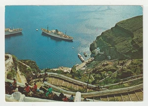 The Port, Santorine, Greece - Postcard - Post Marked October 15, 1980 - Picture 1 of 2