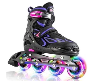 2PM SPORTS Vinal Kinder/Mädchen verstellbare blinkende Inline-Skates Größe L (4-7US) - Bild 1 von 11