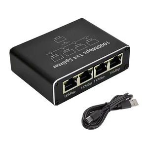 New 1000Mbps Gigabit Ethernet Splitter RJ45 LAN Network Internet 1 to 4 Port - Photo 1/10