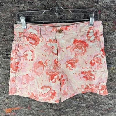 Pantalones Cortos GAP Para Mujer 4 Rosa Estampado Floral 5 Pulgadas Informales Verano Elastizados Bolsillos Foto 1 de 4