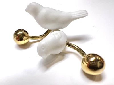 Gemelos de porcelana Lladro chapados en oro de 18 quilates Dove Magic Forest # 1010074 Foto 1 de 2