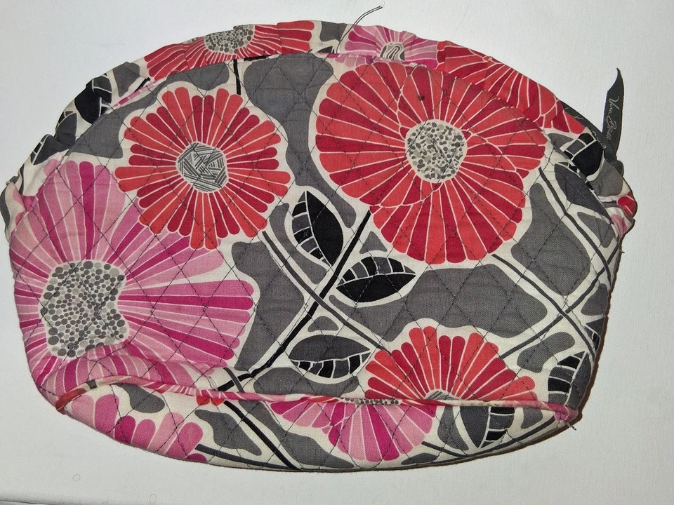 Vera Bradley Bolsa de Viagem Maquiagem Cosmética Clutch FLORES ALEGRES Forrada com Vinil - Imagem 1 de 4