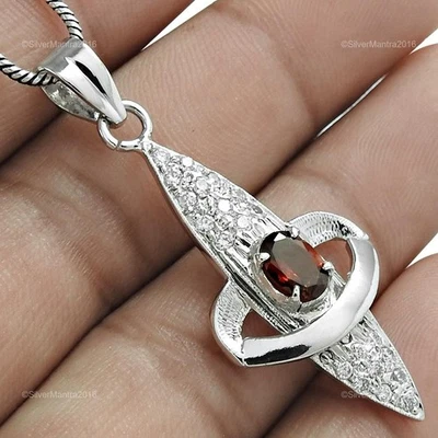 Pendente In Argento Massiccio Con Zirconia Cubica Natale Etnico Per Fidanzamento - Immagine 1 di 4