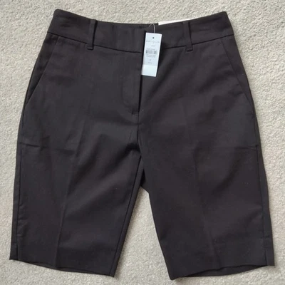 NWT 0P Women's Ann Taylor Black Boardwalk Short In Curvy Stretch Shorts NEW - Image 1 of 4