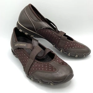 Skechers Mary Jane Shoes Brown Women's 8 Elastic Straps Comfort Sneakers - Picture 1 of 11