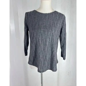 SIMPLY VERA VERA WANG Women’s Gray Textured Top Sz M - Picture 1 of 9
