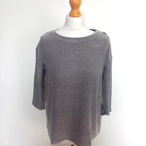 Christian Siriano Size L 3/4 Sleeve Stretch Jersey Top Black White Stripe Casual - Picture 1 of 7