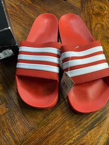 Herren Größe 18 Pantoletten Adidas Adilette Pantoletten Sandalen rot - Bild 1 von 8