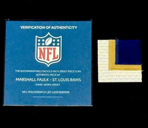 Marshall Faulk Game Worn Jersey Patch 2x2 Inch NFL Certified St. Louis Rams - Picture 1 of 2