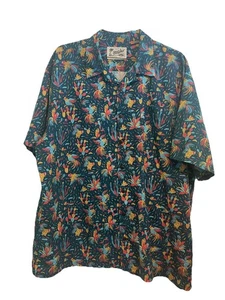 Howler Bros Dobby Camp Guayabera Hemd Herren 2XL Blau Gallos Roosters Scout - Bild 1 von 13