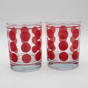 2 bicchieri da cocktail vintage Georges Briard vecchio stile rosso a pois mod MCM - Foto 1 di 5
