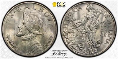 1947 Panama Balboa - PCGS MS64 - Image 1 of 3