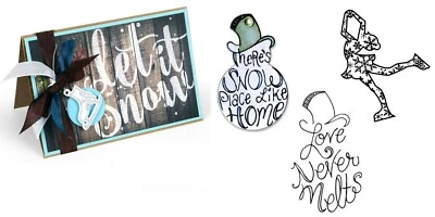 Sizzix Framelits Snow Place Like Home #661551 Retail $14.99 6pk & stamps-Serata - Image 1 of 4