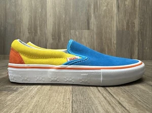 Men’s Size 8 Vans x The Simpsons Mens Slip On Pro Suede shoes Blue Yellow Skulls - Picture 1 of 8