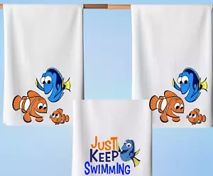 Handmade Nemo Inspired Personalized 3 Piece Bath Towel Set - Picture 1 of 1