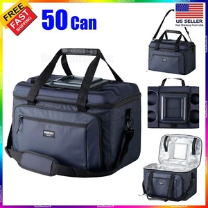 Igloo Collapse 50 Can Cooler Insulated Bag Leak-Proof Shoulder Strap Navy Blue - Picture 1 of 10