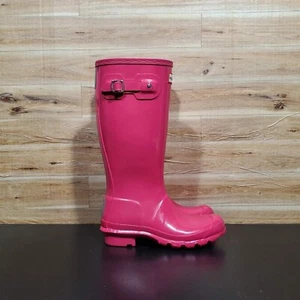 Hunter rosa Regen wasserdichte Stiefel Schuhe Kinder Mädchen Größe 4 - Bild 1 von 11