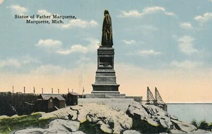 MARQUETTE MI - Father Marquette Statue - 1916 - Picture 1 of 2