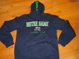 Mens S Adidas Navy Notre Dame Fighting Irish Hoodie Hooded Sweatshirt Small - Picture 1 of 1