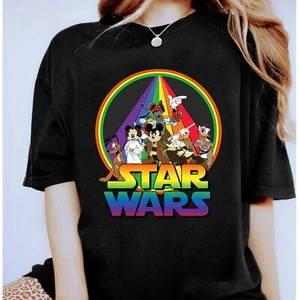 Mickey & Friends Cosplay Star Wars Galaxy's Edge LGBT Pride Tshirt Men Women - Picture 1 of 3