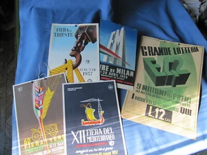 LOTTERIE E FIERE 5 CARTELLI PUBBLICITARI ANNI '40- '50 (19) - Picture 1 of 1