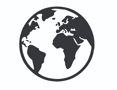 Adesivo de vinil Earth Globe – Vários tamanhos e 35+ cores | Planet Earth Car - Imagem 1 de 4