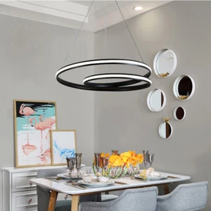Bedroom LED Lamp Black Pendant Light Kitchen Ceiling Lights Chandelier Lighting - Picture 1 of 11