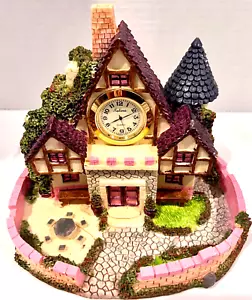Country Cottage Vintage 1985 House Clock Pearl Quartz Approx. 5.5"H x 6.5"W - Picture 1 of 10