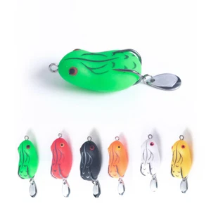 6pcs/set Frog Lures Soft Rubber Bait Topwater Fishing Tackle 8g 14g Spoon Hook - Picture 1 of 12