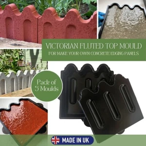 Garden Border/Edging Mould, Pack of 5 Moulds, Victorian Fluted Top Design. X2321 - Picture 1 of 10