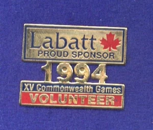 Labatt Bier kanadische Brauerei Kanada Commonwealth Games Freiwilligen Pin AUSSCHNITT - Bild 1 von 1