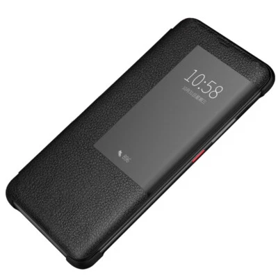 Cubierta de cuero de lujo a prueba de golpes abatible Smart-View para llamadas Huawei Mate 20 Pro 5G Foto 1 de 4