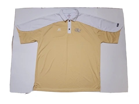 Georgia Tech Yellow Jackets XXL Golf Polo Shirt Russell Team Issue Cover