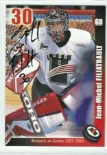 2003-04 Quebec Remparts (QMJHL) Jean-Michel Filiatrault (goalie) autograph
