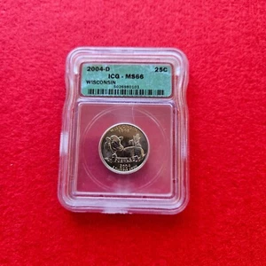 2004-D ICG MS66 Wisconsin State Quarter - Picture 1 of 2