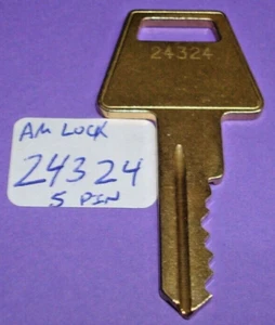 #24324 American Lock AK5 Cut Key 24324 for APTC12 Cylinders 5 Pin Brass - Picture 1 of 3